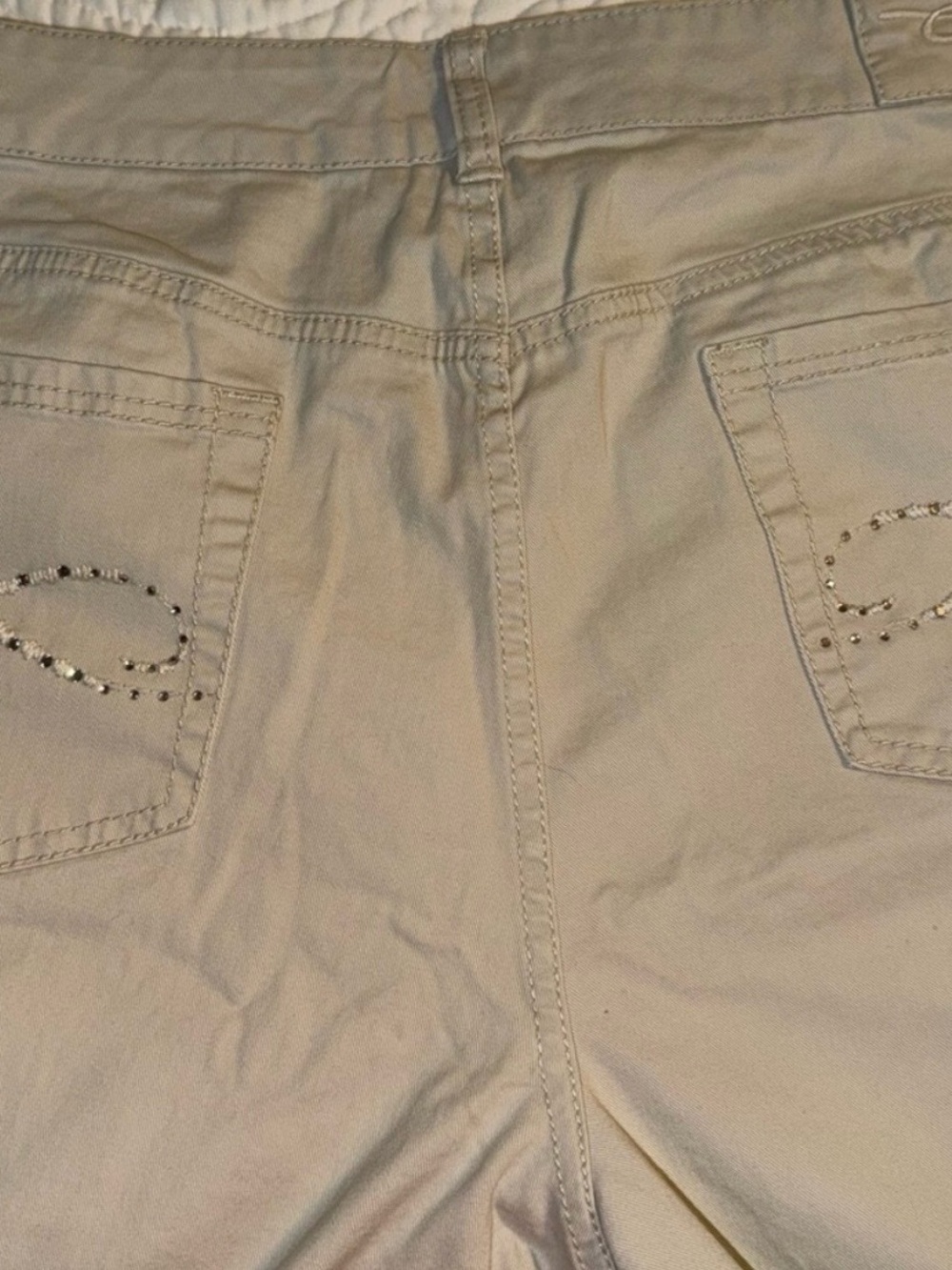 Chico’s Platinum Beige Cotton Stretch Jeans Sz 3 (16) - Picture 9 of 9